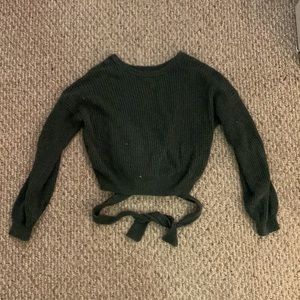 Green Cropped Sweater Top